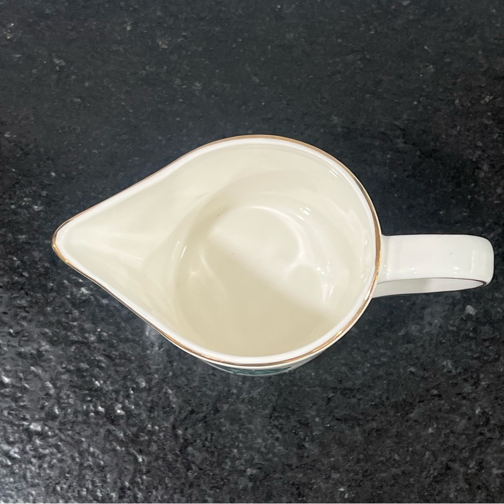 Grace's Teaware Summertime Serenity Fine Ceramic Creamer Teal White Floral Vtg - Picture 3 of 6